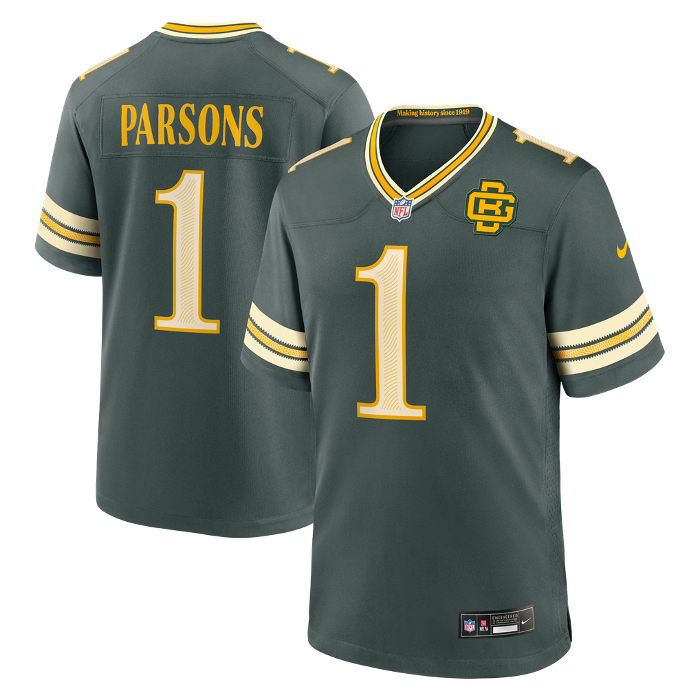 Men's Green Bay Packers Micah Parsons Nike Green 2026 Rivalries Collection Game Jersey - Image 1