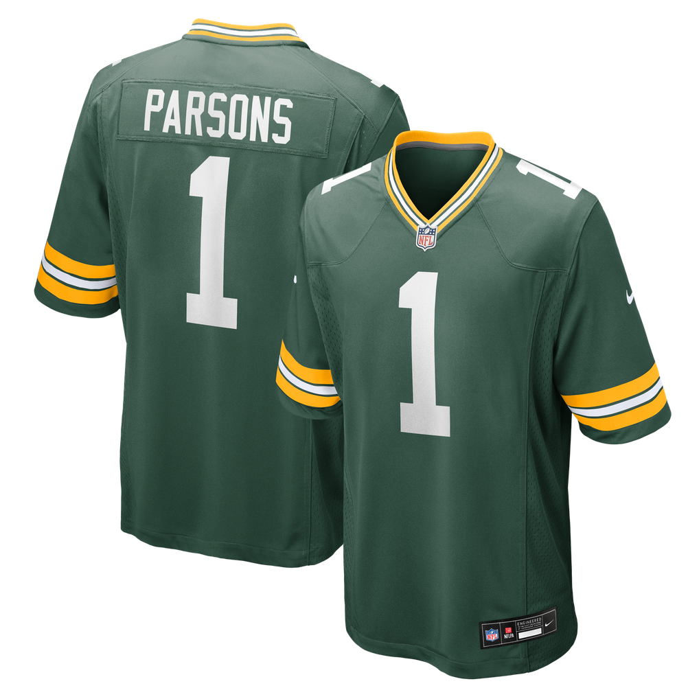 Men's Green Bay Packers Micah Parsons Nike Green Game Player Jersey - Image 2