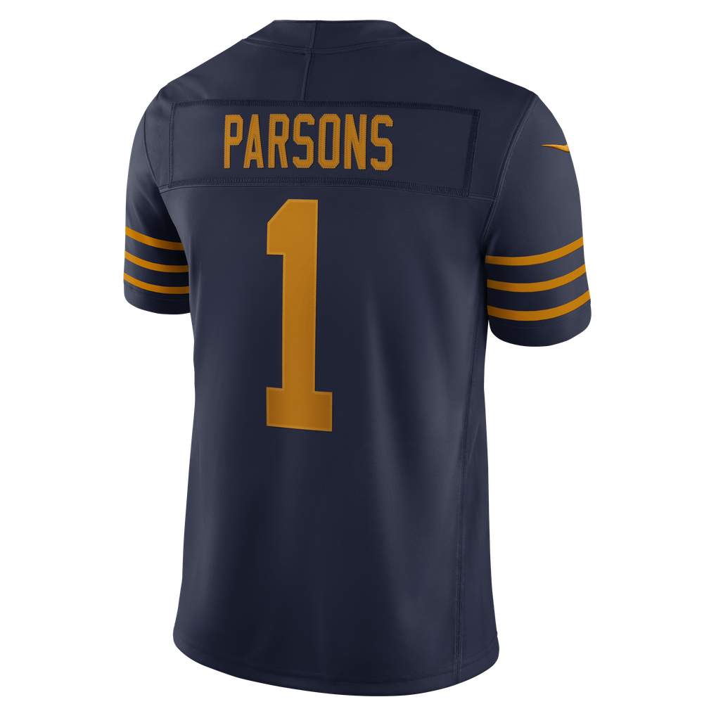 Men's Green Bay Packers Micah Parsons Nike Navy Alternate Vapor F.U.S.E. Stitched Limited Jersey - Image 4