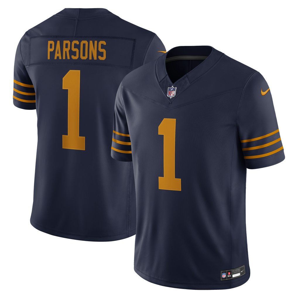 Men's Green Bay Packers Micah Parsons Nike Navy Alternate Vapor F.U.S.E. Stitched Limited Jersey - Image 1