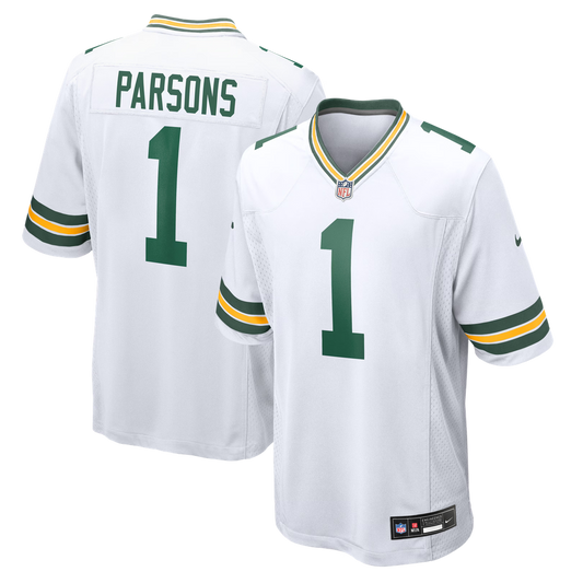 Men's Green Bay Packers Micah Parsons Nike White Game Player Jersey - Image 1