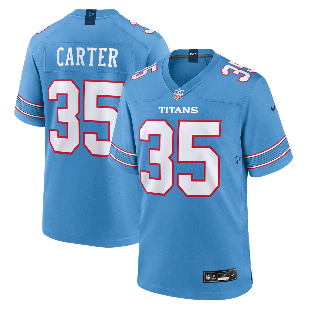 Men's Tennessee Titans Michael Carter Nike Light Blue Team Game Jersey - Image 2