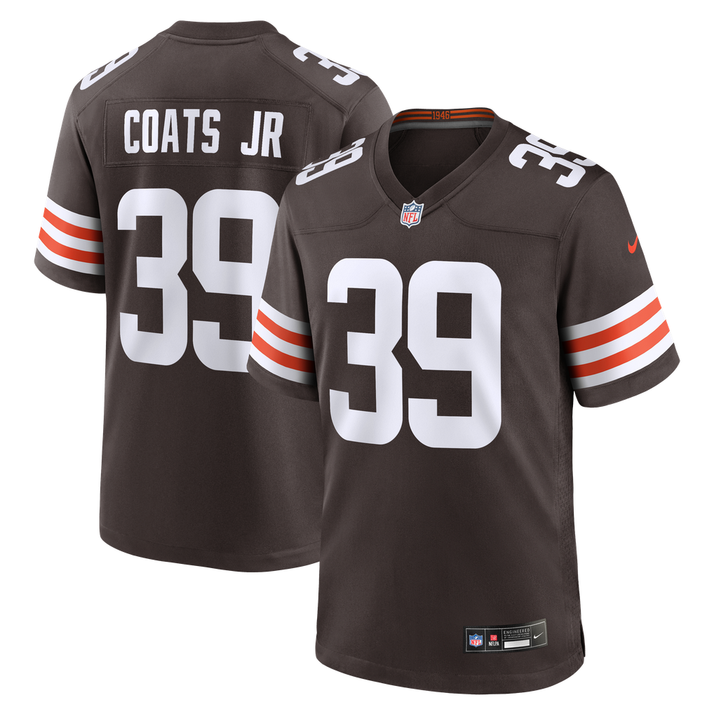 Men's Cleveland Browns Michael Coats Jr. Nike Brown Team Game Jersey - Image 2