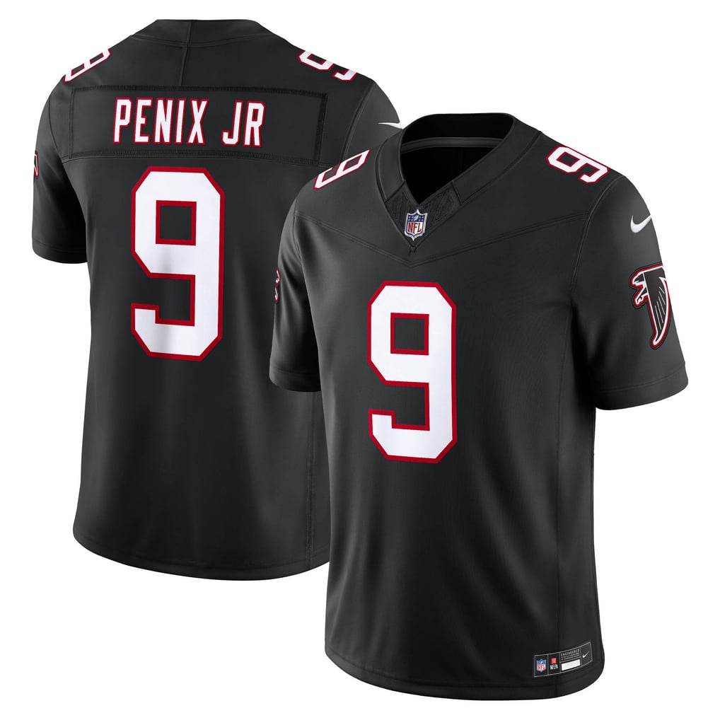 Men's Atlanta Falcons Michael Penix Jr. Nike Black Alternate Throwback Vapor F.U.S.E. Stitched Limited Jersey