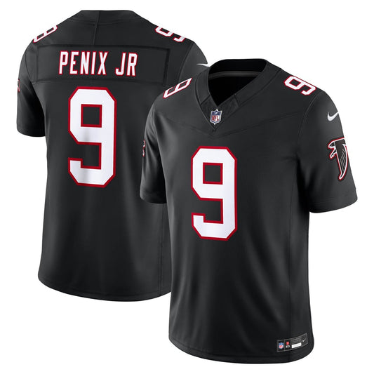 Men's Atlanta Falcons Michael Penix Jr. Nike Black Alternate Throwback Vapor F.U.S.E. Stitched Limited Jersey