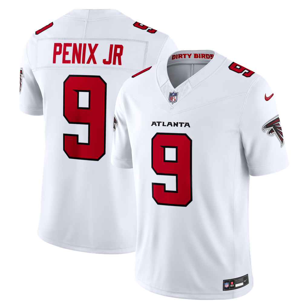 Men's Atlanta Falcons Michael Penix Jr. Nike White Vapor F.U.S.E. Stitched Limited Jersey