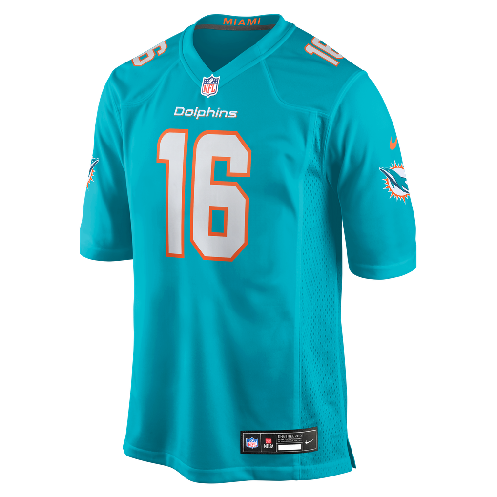 Men's Miami Dolphins Michael Taaffe Nike Aqua Team Game Jersey - Image 5