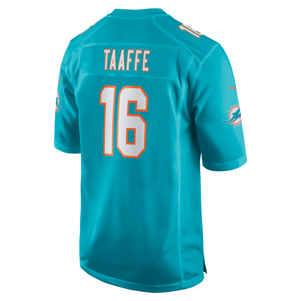 Men's Miami Dolphins Michael Taaffe Nike Aqua Team Game Jersey - Image 6