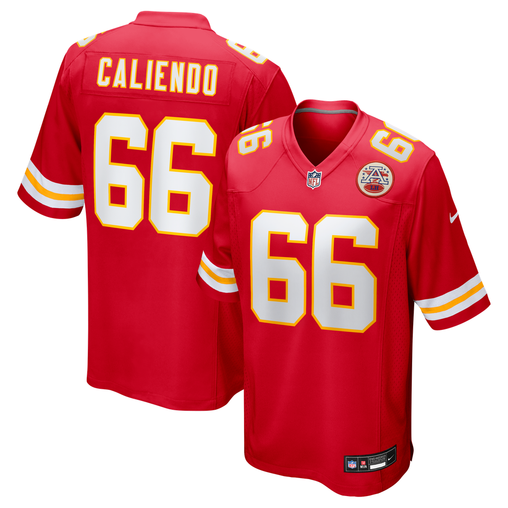 Men's Kansas City Chiefs Mike Caliendo Nike Red Game Player Jersey - Image 2