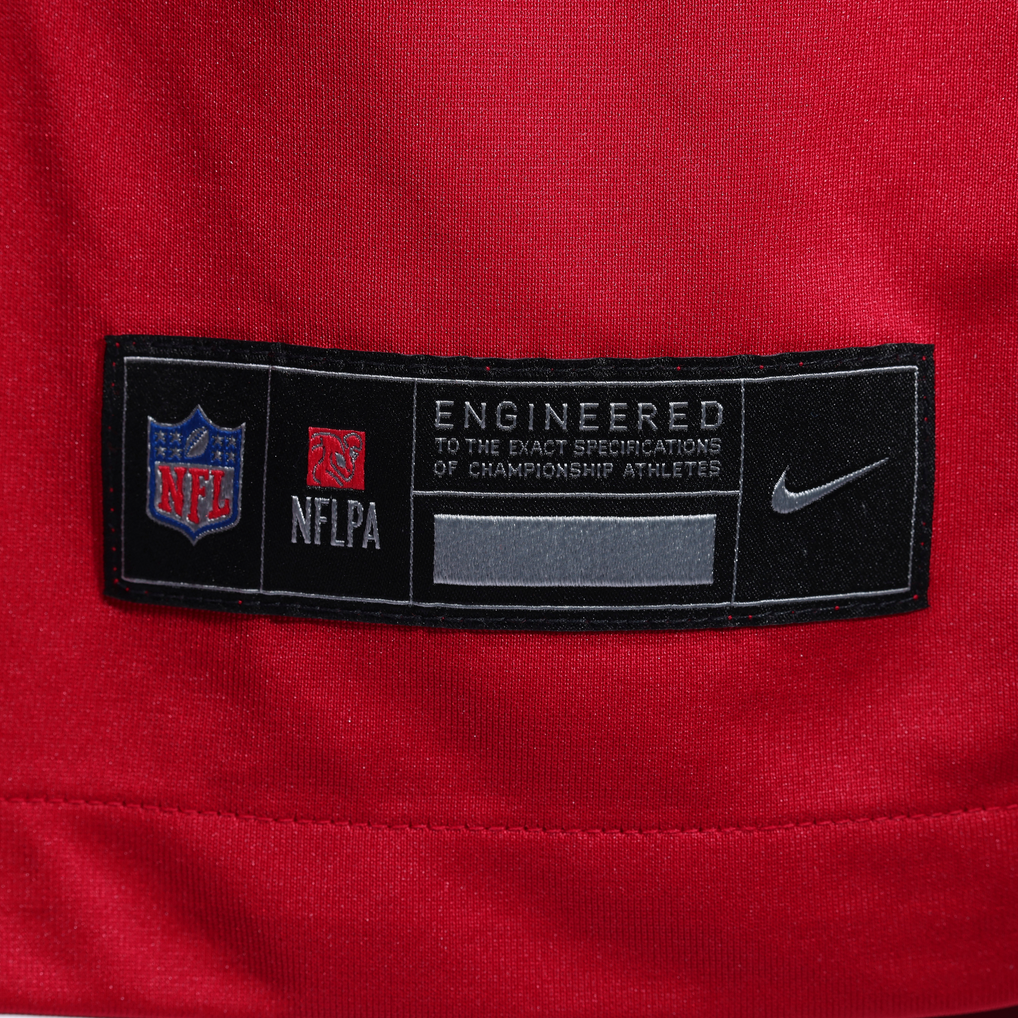 Men's San Francisco 49ers Mike Evans Nike Scarlet 80th Anniversary Game Jersey - Image 11