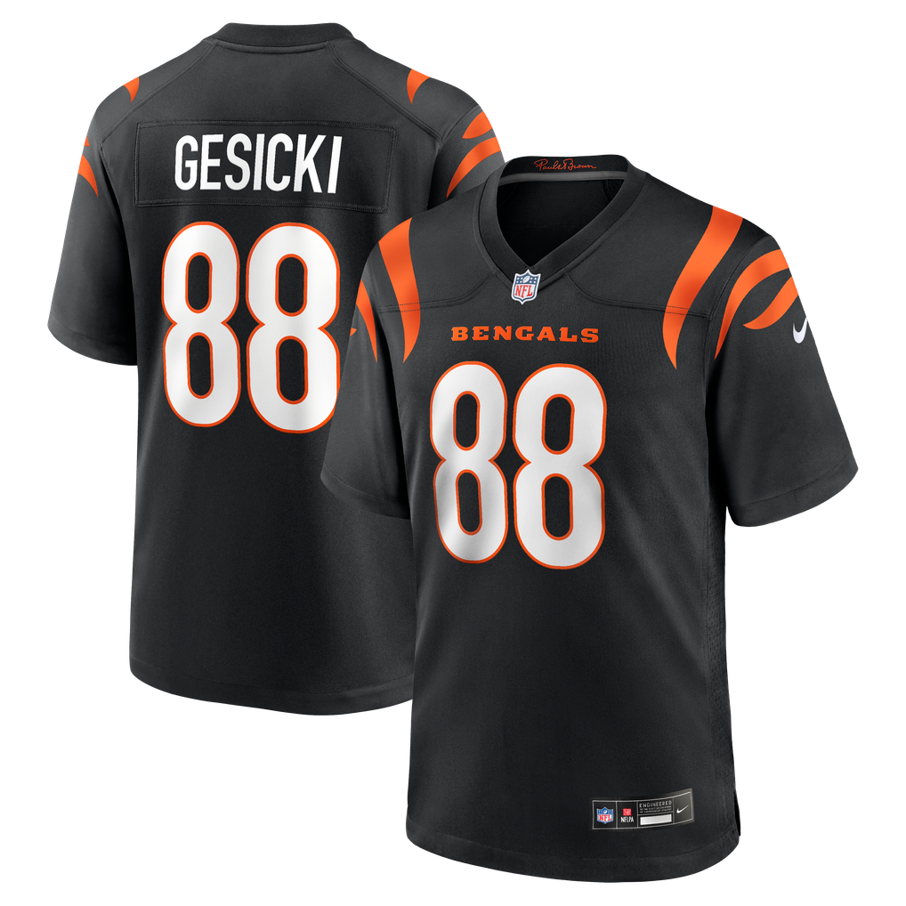 Men's Cincinnati Bengals Mike Gesicki Nike Black Game Jersey - Image 2