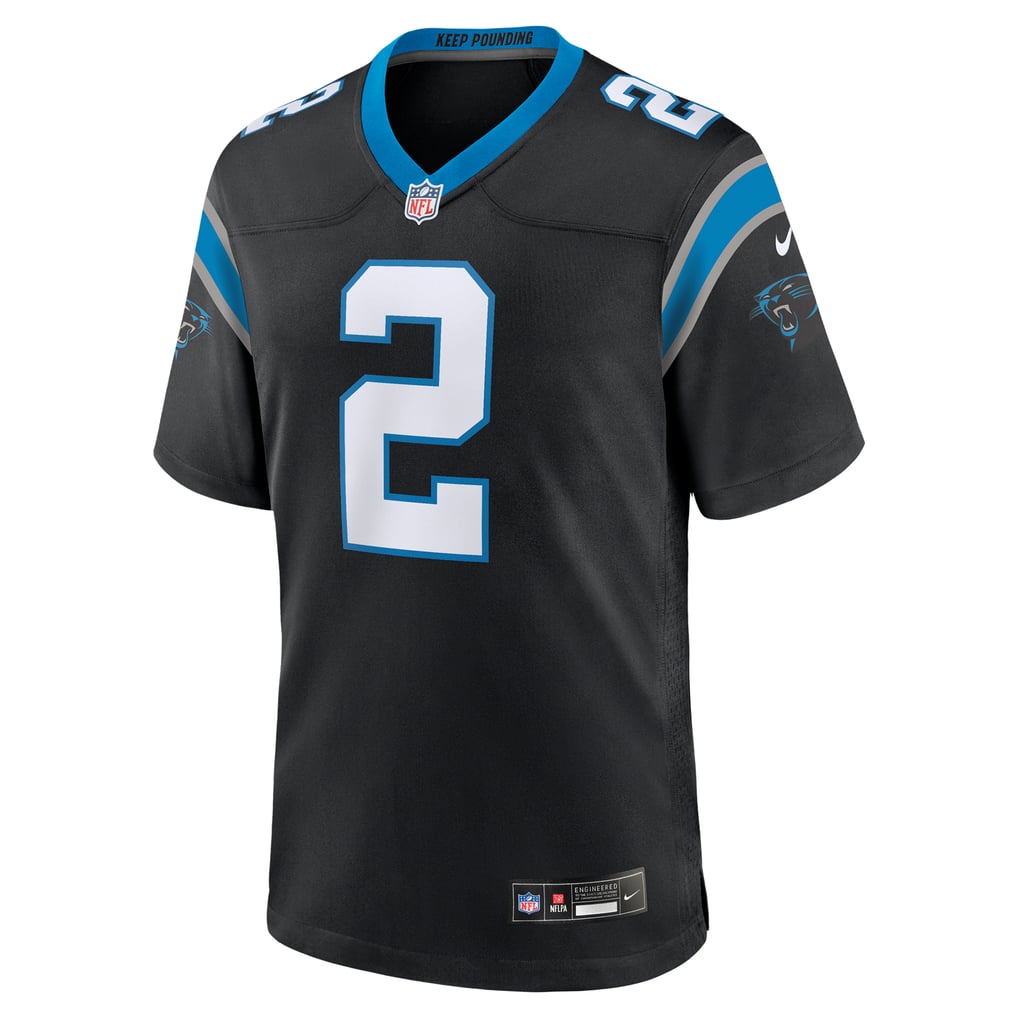 Men's Carolina Panthers Mike Jackson Nike Black Game Jersey - Image 3