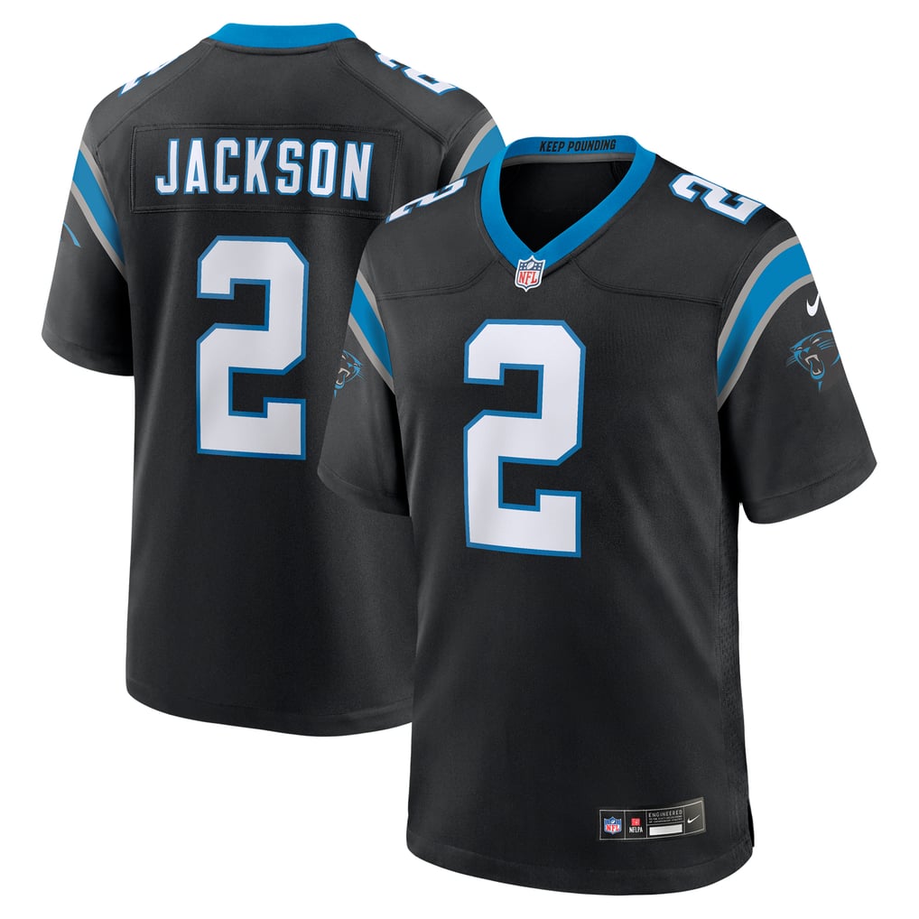 Men's Carolina Panthers Mike Jackson Nike Black Game Jersey - Image 1