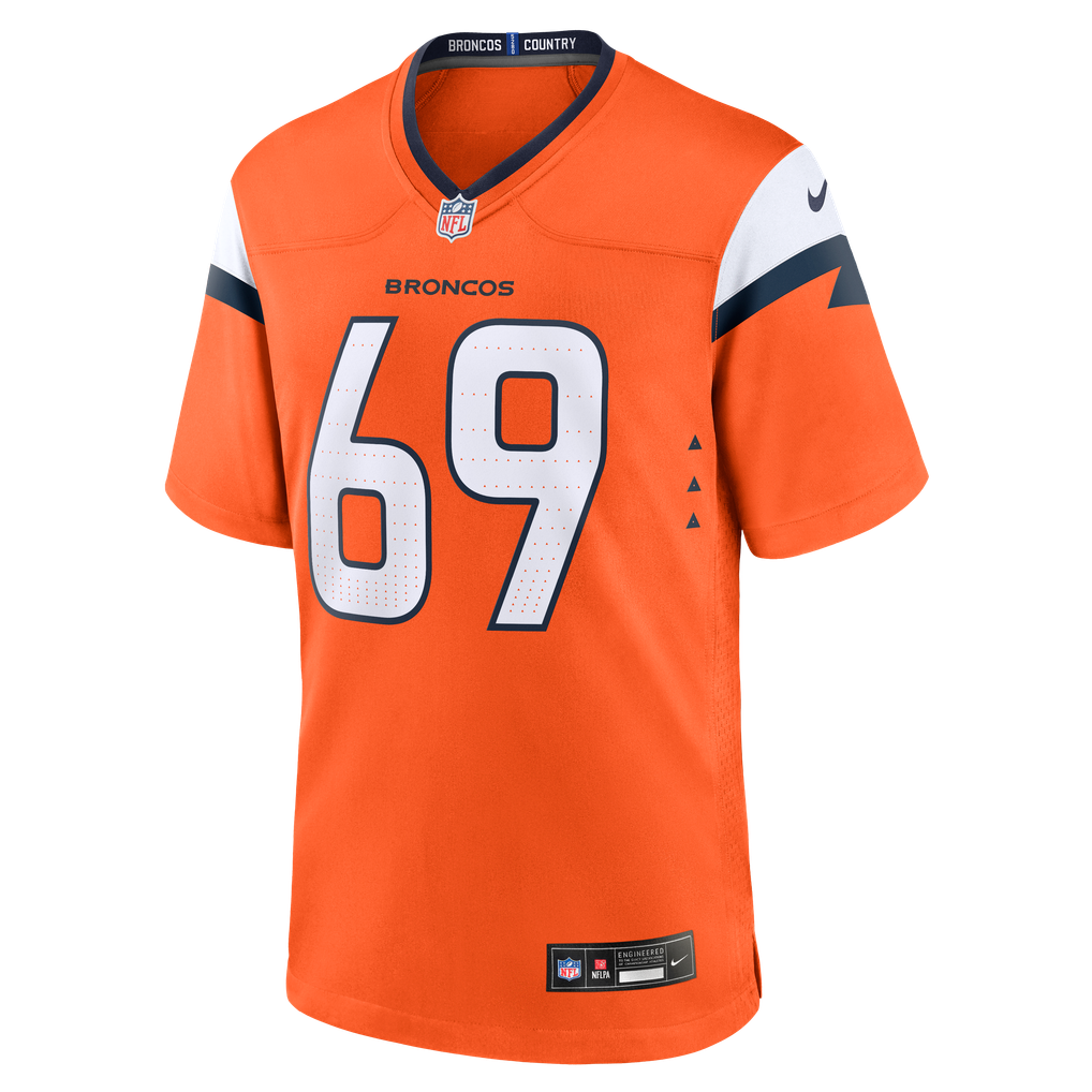 Men's Denver Broncos Mike McGlinchey Nike  Orange Team Game Jersey - Image 3