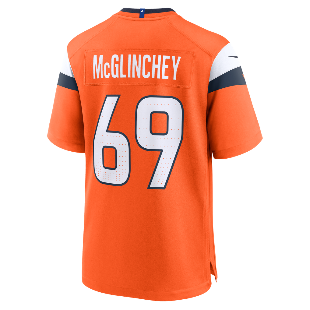 Men's Denver Broncos Mike McGlinchey Nike  Orange Team Game Jersey - Image 4