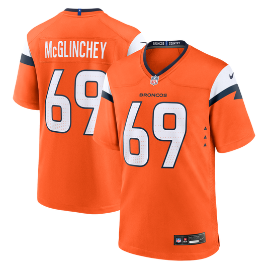 Men's Denver Broncos Mike McGlinchey Nike  Orange Team Game Jersey - Image 1