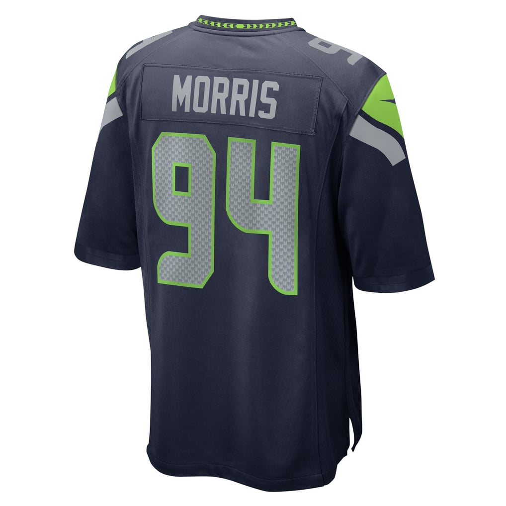 Men's Seattle Seahawks Mike Morris Nike  College Navy  Game Jersey - Image 4