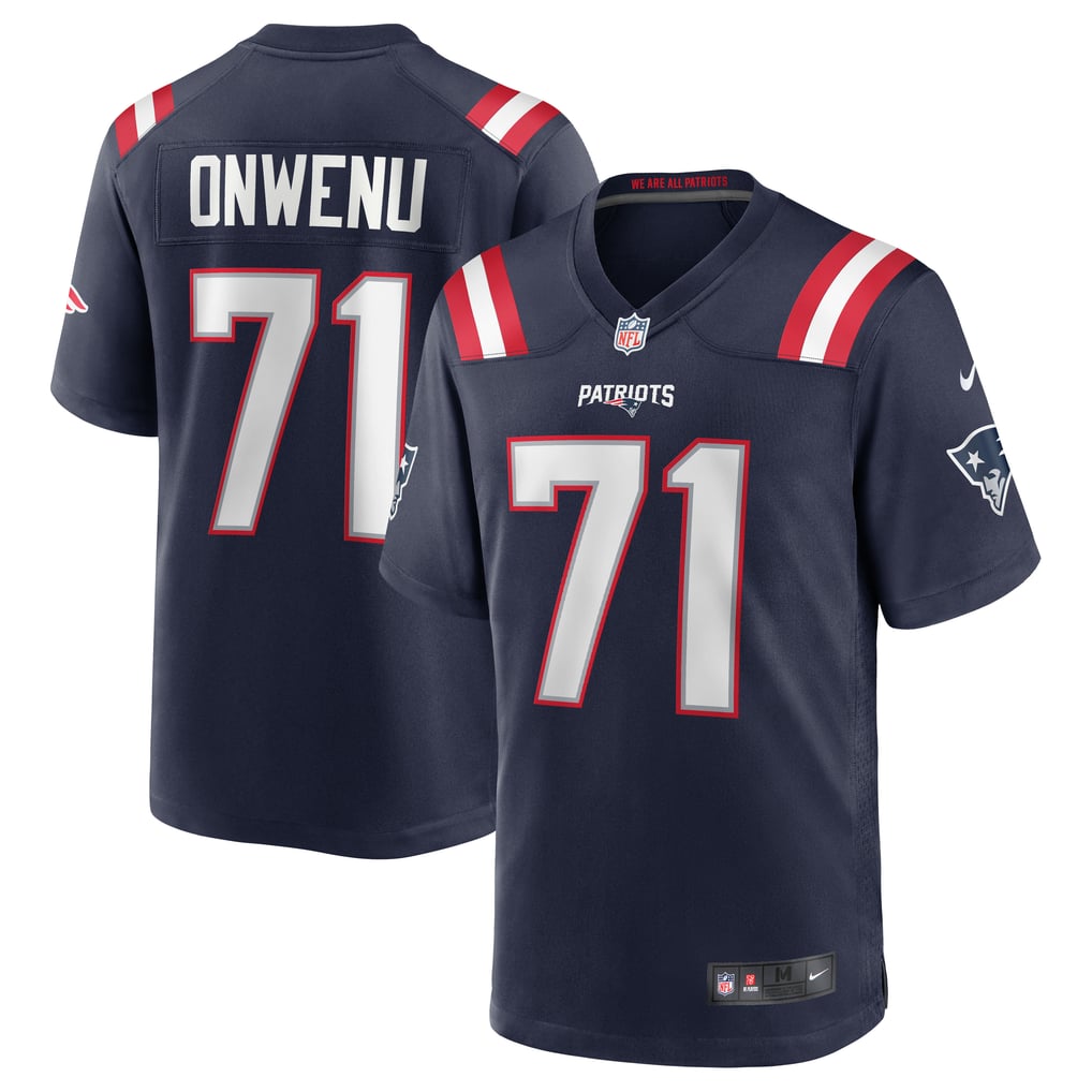 Men's New England Patriots Mike Onwenu Nike Navy Team Game Jersey - Image 2