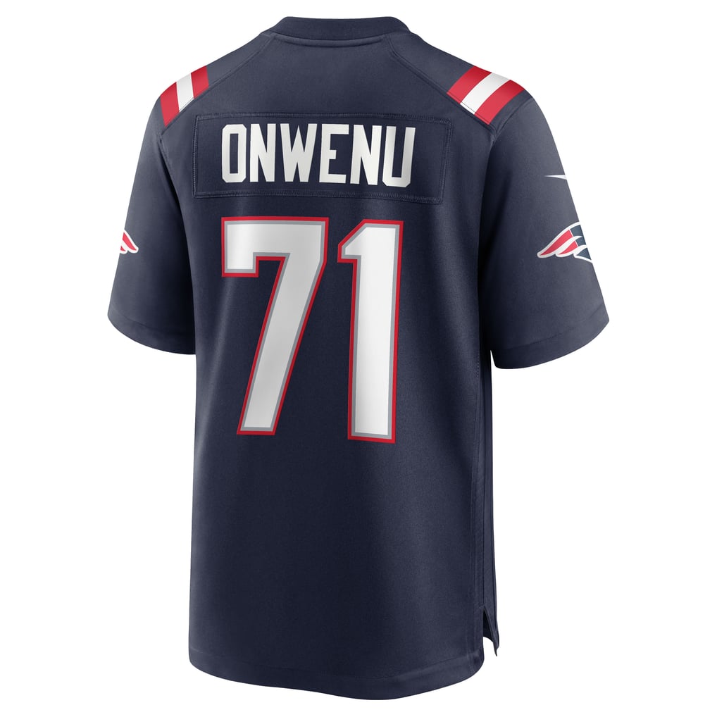Men's New England Patriots Mike Onwenu Nike Navy Team Game Jersey - Image 4