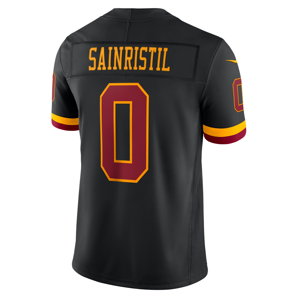 Men's Washington Commanders Mike Sainristil Nike Black Alternate Vapor F.U.S.E. Stitched Limited Jersey - Image 4
