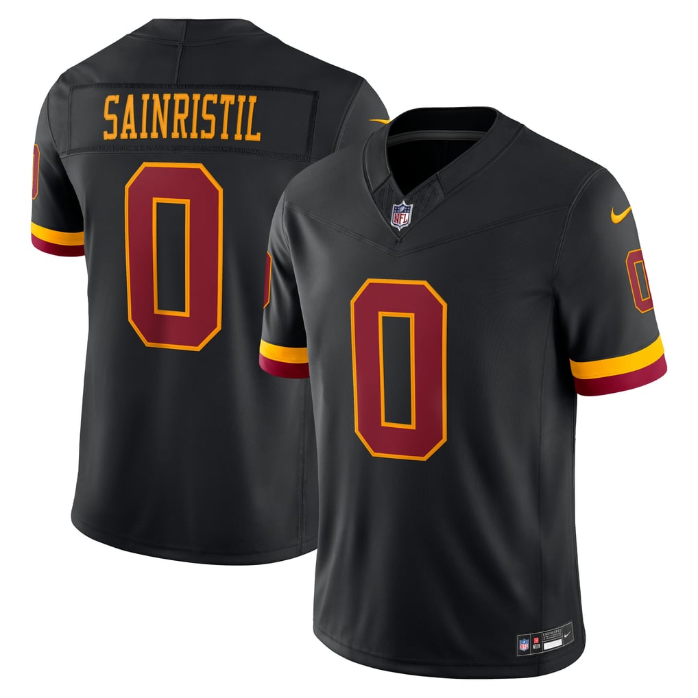 Men's Washington Commanders Mike Sainristil Nike Black Alternate Vapor F.U.S.E. Stitched Limited Jersey - Image 1