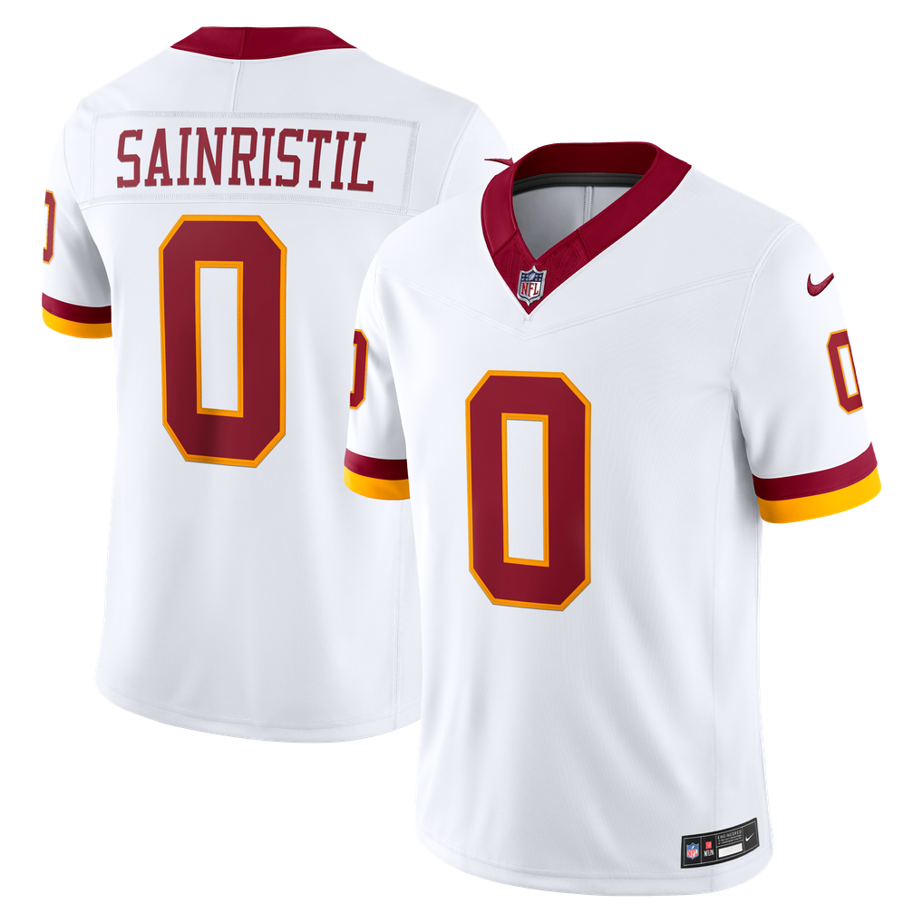 Men's Washington Commanders Mike Sainristil Nike White Vapor F.U.S.E. Stitched Limited Jersey - Image 2