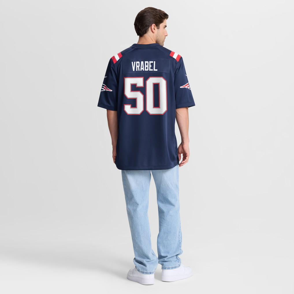 Men's New England Patriots Mike Vrabel Nike Navy Game Retired Player Jersey - Image 9