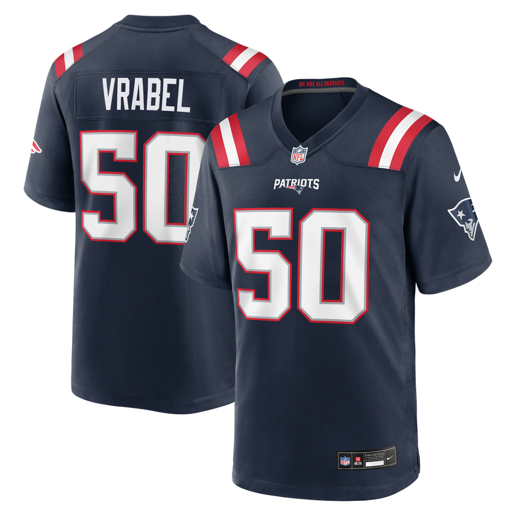 Men's New England Patriots Mike Vrabel Nike Navy Game Retired Player Jersey - Image 2