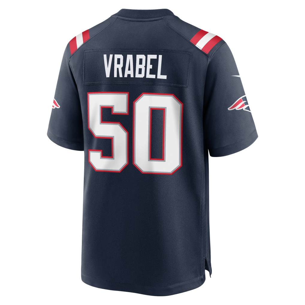 Men's New England Patriots Mike Vrabel Nike Navy Game Retired Player Jersey - Image 4