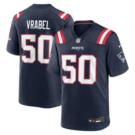 Men's New England Patriots Mike Vrabel Nike Navy Game Retired Player Jersey - Image 1