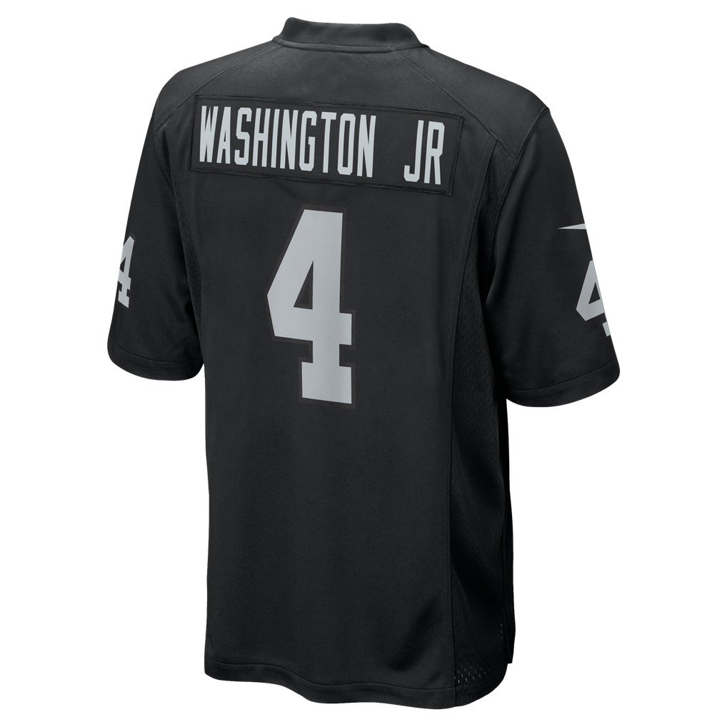 Men's Las Vegas Raiders Mike Washington Jr. Nike Black Team Game Jersey - Image 6