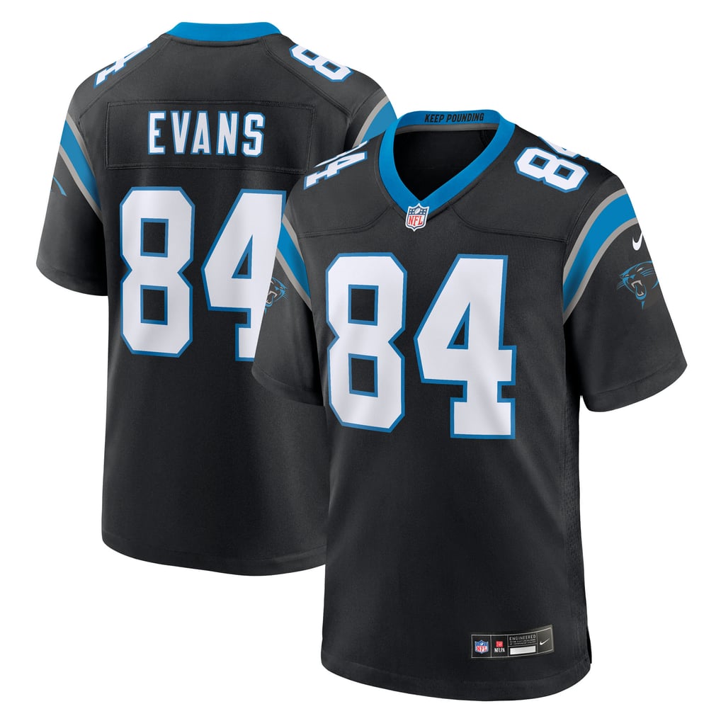 Men's Carolina Panthers Mitchell Evans Nike Black Team Game Jersey - Image 1