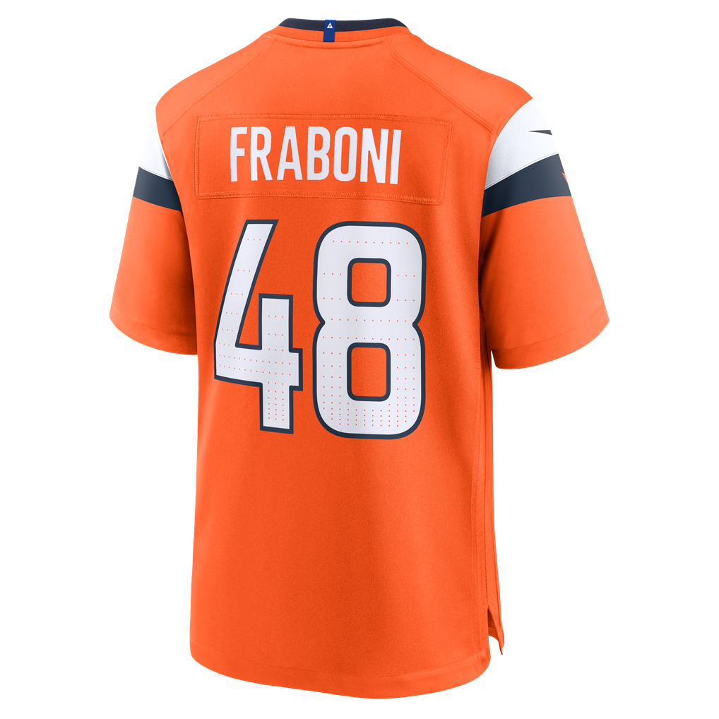 Men's Denver Broncos Mitchell Fraboni Nike  Orange Team Game Jersey - Image 4