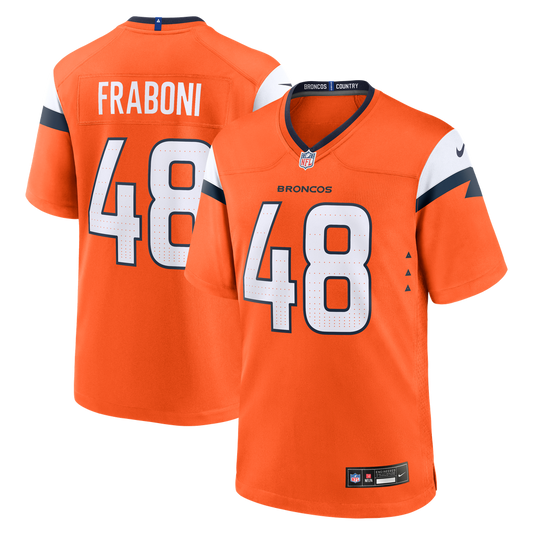 Men's Denver Broncos Mitchell Fraboni Nike  Orange Team Game Jersey - Image 1