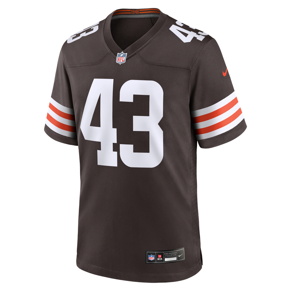 Men's Cleveland Browns Mohamoud Diabate Nike Brown Team Game Jersey - Image 3