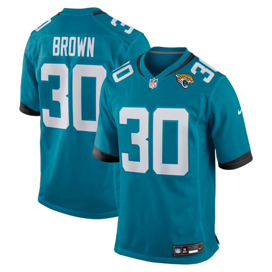 Men's Jacksonville Jaguars Montaric Brown Nike Teal Game Player Jersey - Image 1