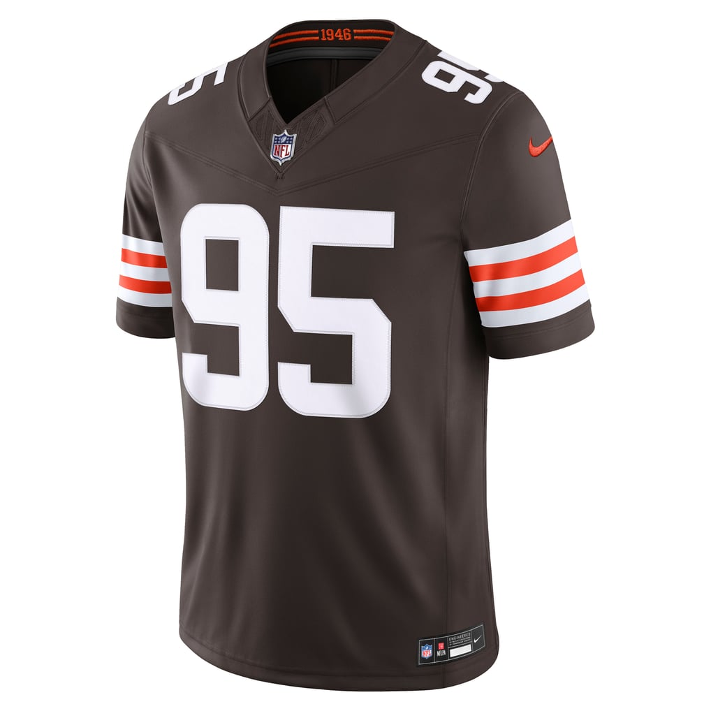 Men's Cleveland Browns Myles Garrett Nike Brown Team Vapor F.U.S.E. Stitched Limited Jersey - Image 3