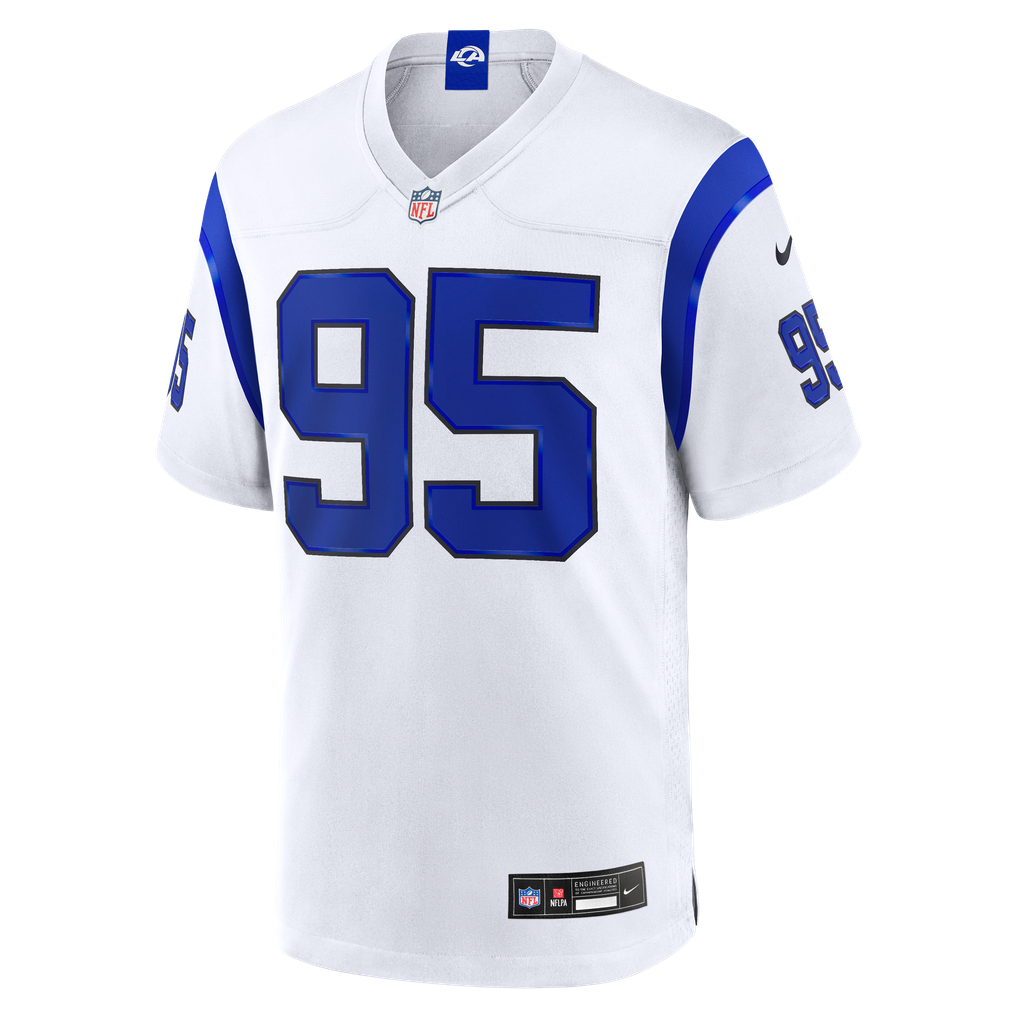 Men's Los Angeles Rams Myles Garrett Nike Fearsome White Game Jersey - Image 3