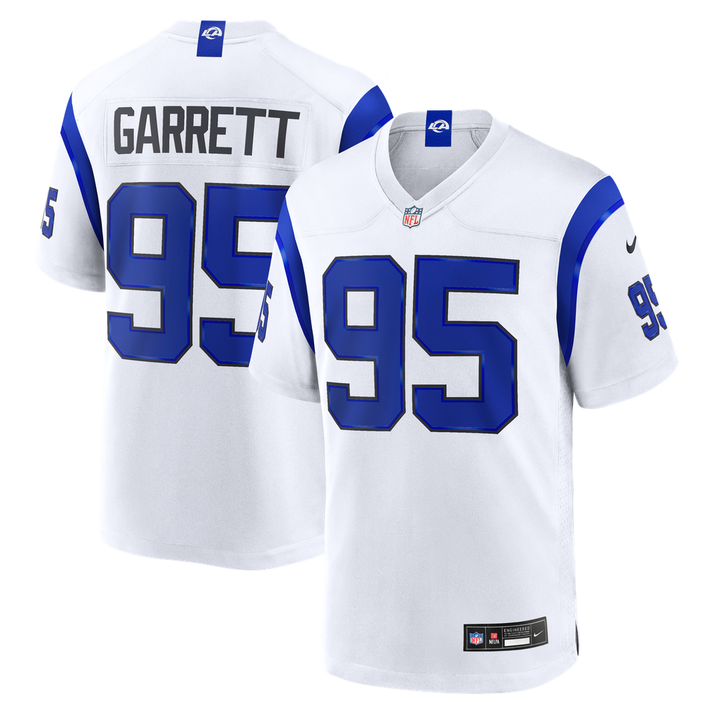 Men's Los Angeles Rams Myles Garrett Nike Fearsome White Game Jersey - Image 1