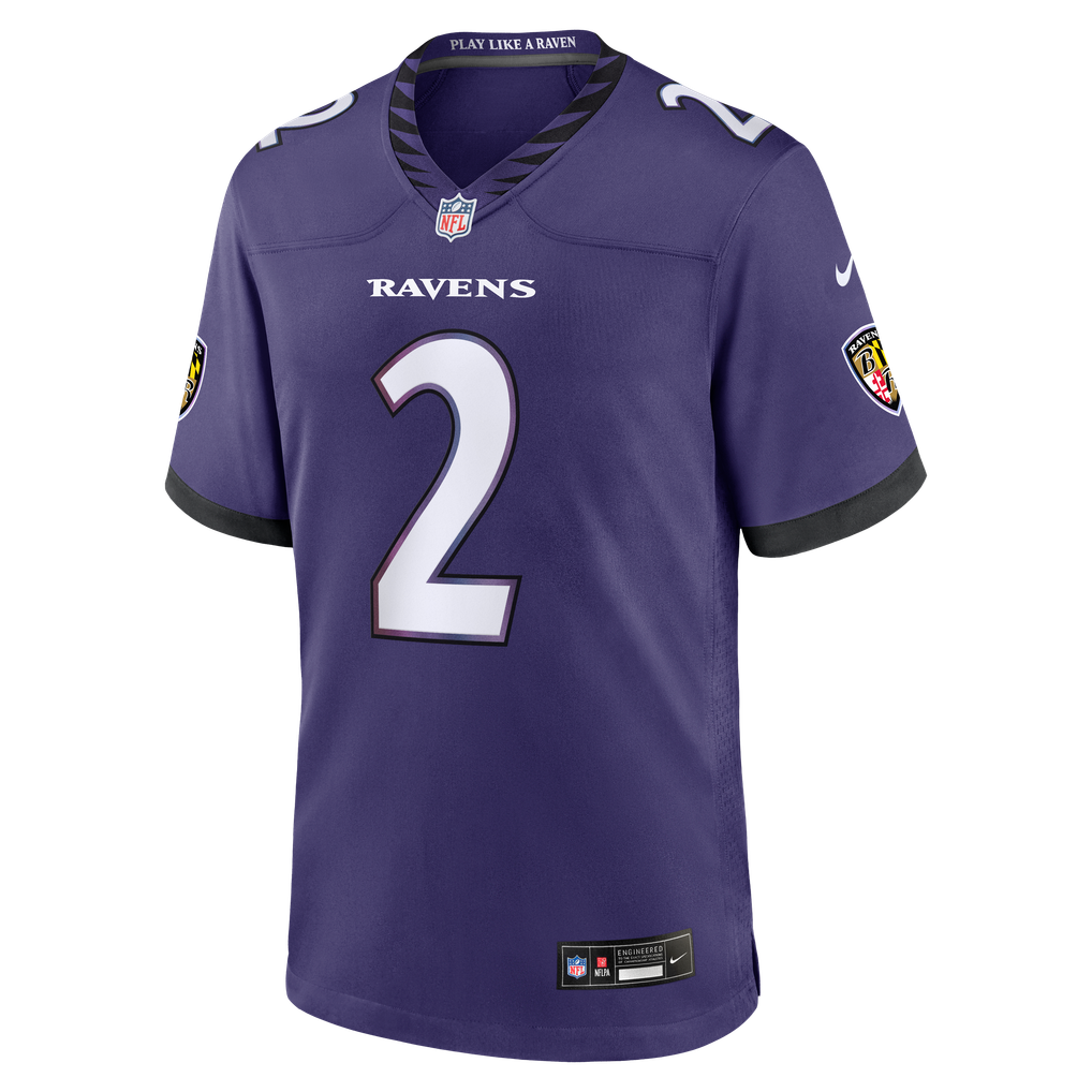 Men's Baltimore Ravens Nate Wiggins Nike Purple Team Game Jersey