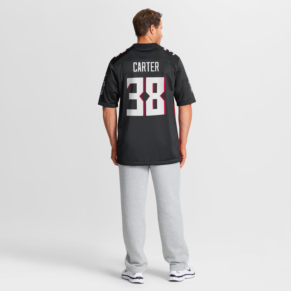 Men's Atlanta Falcons Nathan Carter Nike Black Team Game Jersey