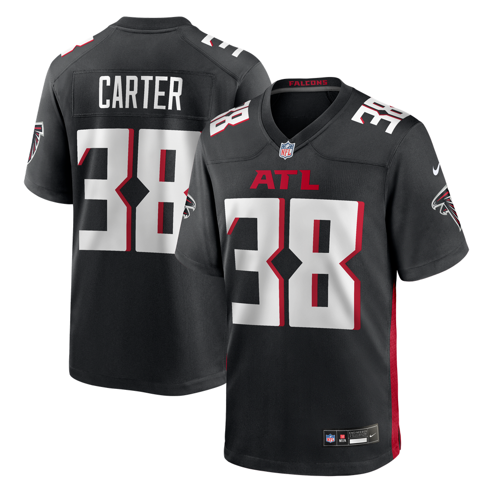 Men's Atlanta Falcons Nathan Carter Nike Black Team Game Jersey