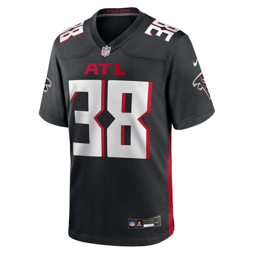 Men's Atlanta Falcons Nathan Carter Nike Black Team Game Jersey