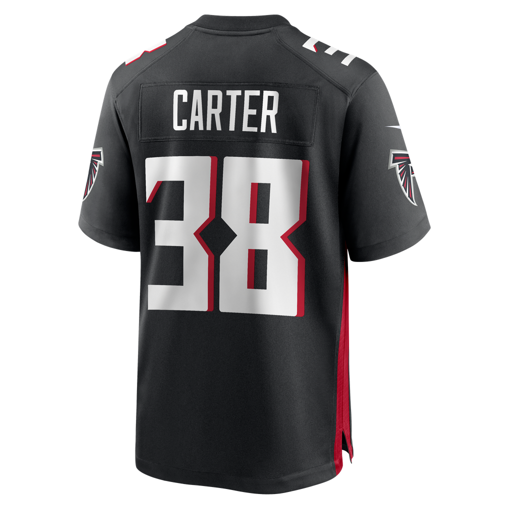 Men's Atlanta Falcons Nathan Carter Nike Black Team Game Jersey