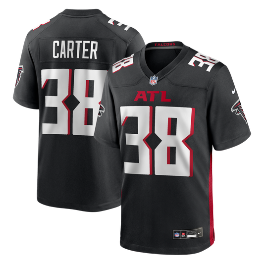 Men's Atlanta Falcons Nathan Carter Nike Black Team Game Jersey