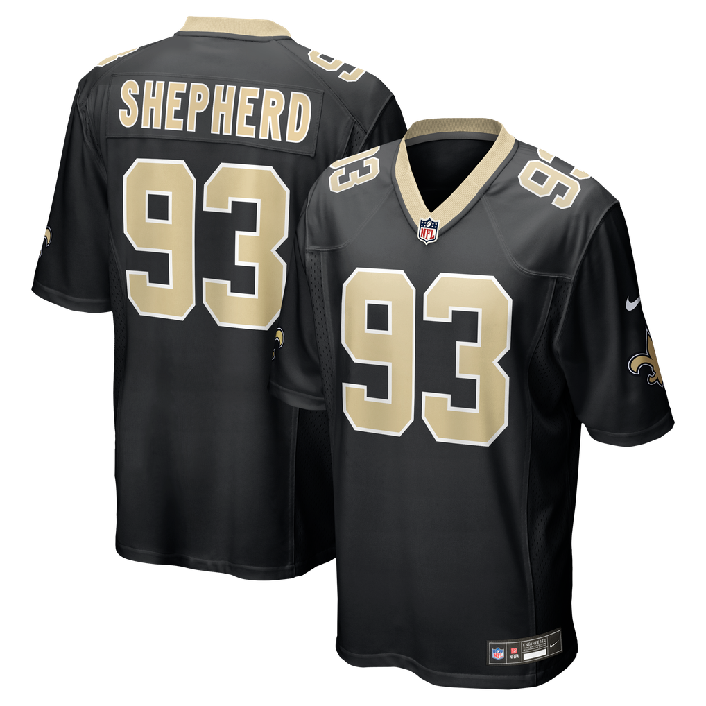 Men's New Orleans Saints Nathan Shepherd Nike Black Game Jersey - Image 2