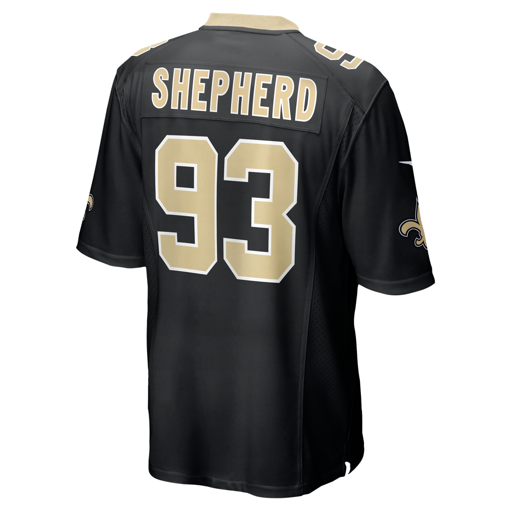 Men's New Orleans Saints Nathan Shepherd Nike Black Game Jersey - Image 4