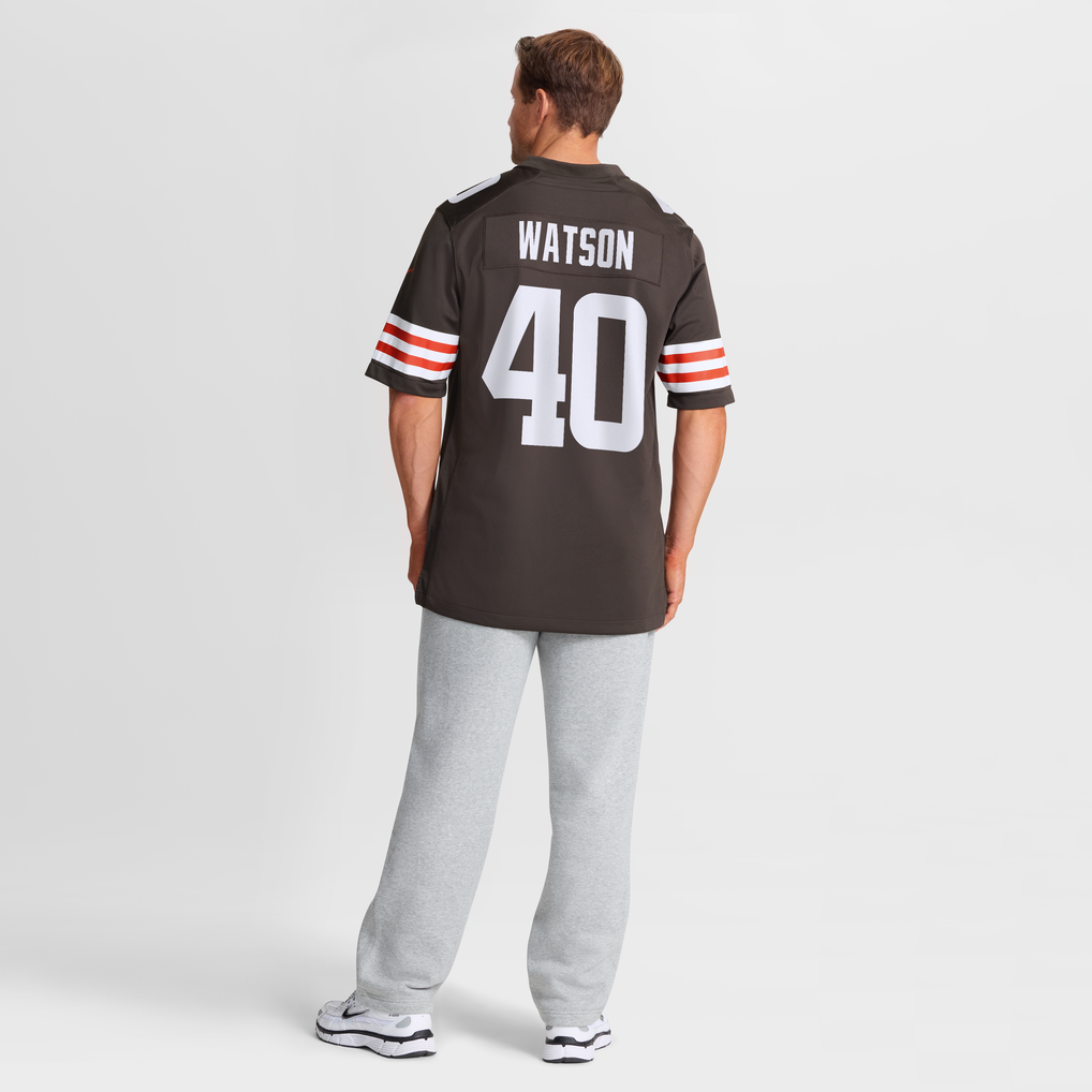 Men's Cleveland Browns Nathaniel Watson Nike Brown Team Game Jersey - Image 6