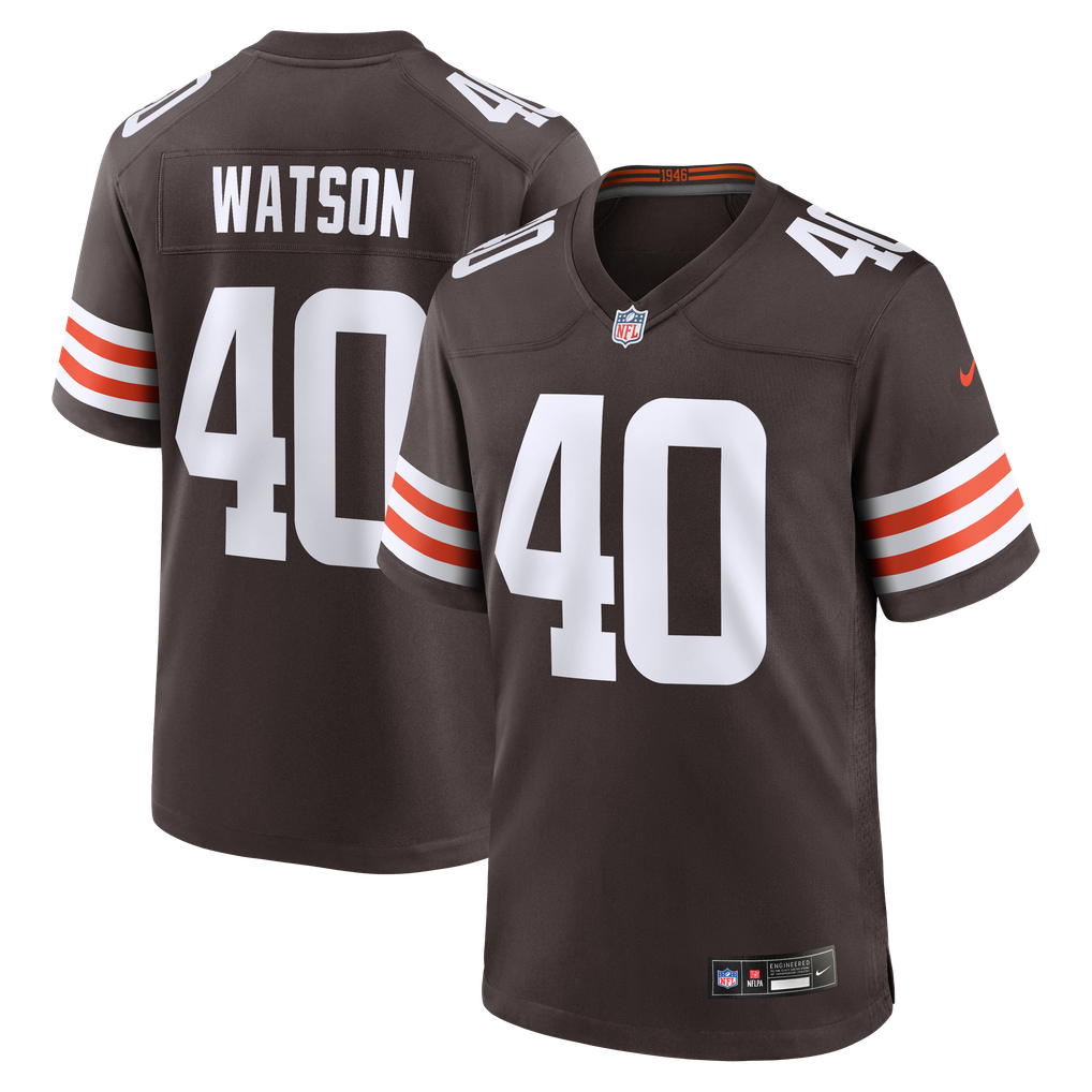 Men's Cleveland Browns Nathaniel Watson Nike Brown Team Game Jersey - Image 2