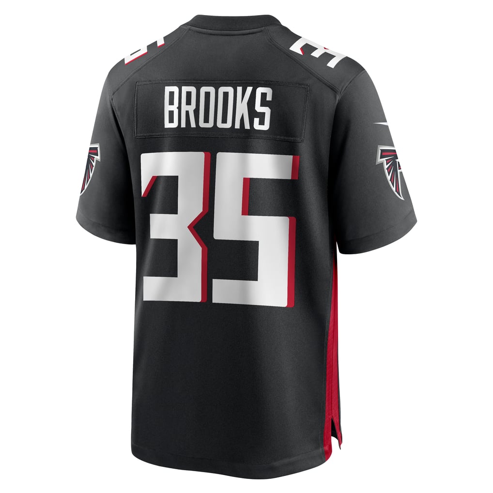Men's Atlanta Falcons Natrone Brooks Nike Black Team Game Jersey